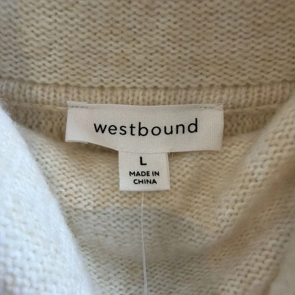 Westbound Women’s Poncho Sweater Size Large Cream New With Tags